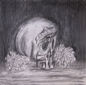 Nombre de la obra: En espera del día de muertos
Autor: Ximena Alonso Orozco 
Técnica: carboncillo
Medidas: 50cm x 50cm
Año de realización: 2011

