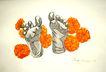Wilbert Edel García Maya, Muerto para una ofrenda, 2011, Acrílico sobre papel, 50 x 66 cm