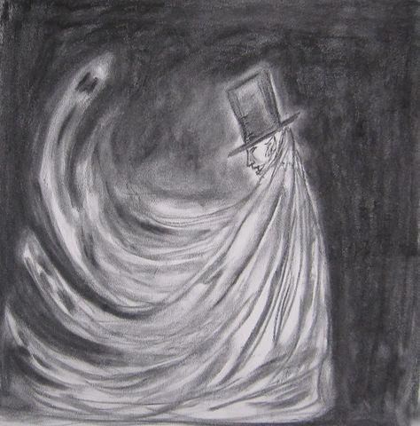 Nombre de la obra: parte de la serie Vampiros y Princesas - sin titulo 
Autor: Ximena Alonso Orozco 
Técnica: carboncillo
Medidas: 50cm x 50cm
Año de realización: 2011
