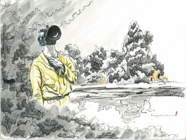 Autor: Wilbert Edel García Maya, 
Título: Serie de ilustraciones para artículos. 
